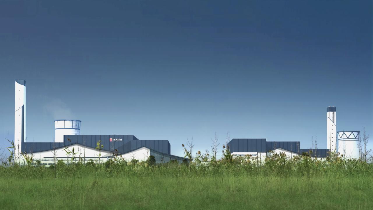 BIM建筑|锡东生活垃圾焚烧发电厂外立面改造 / 广州华科工程技术有限公司