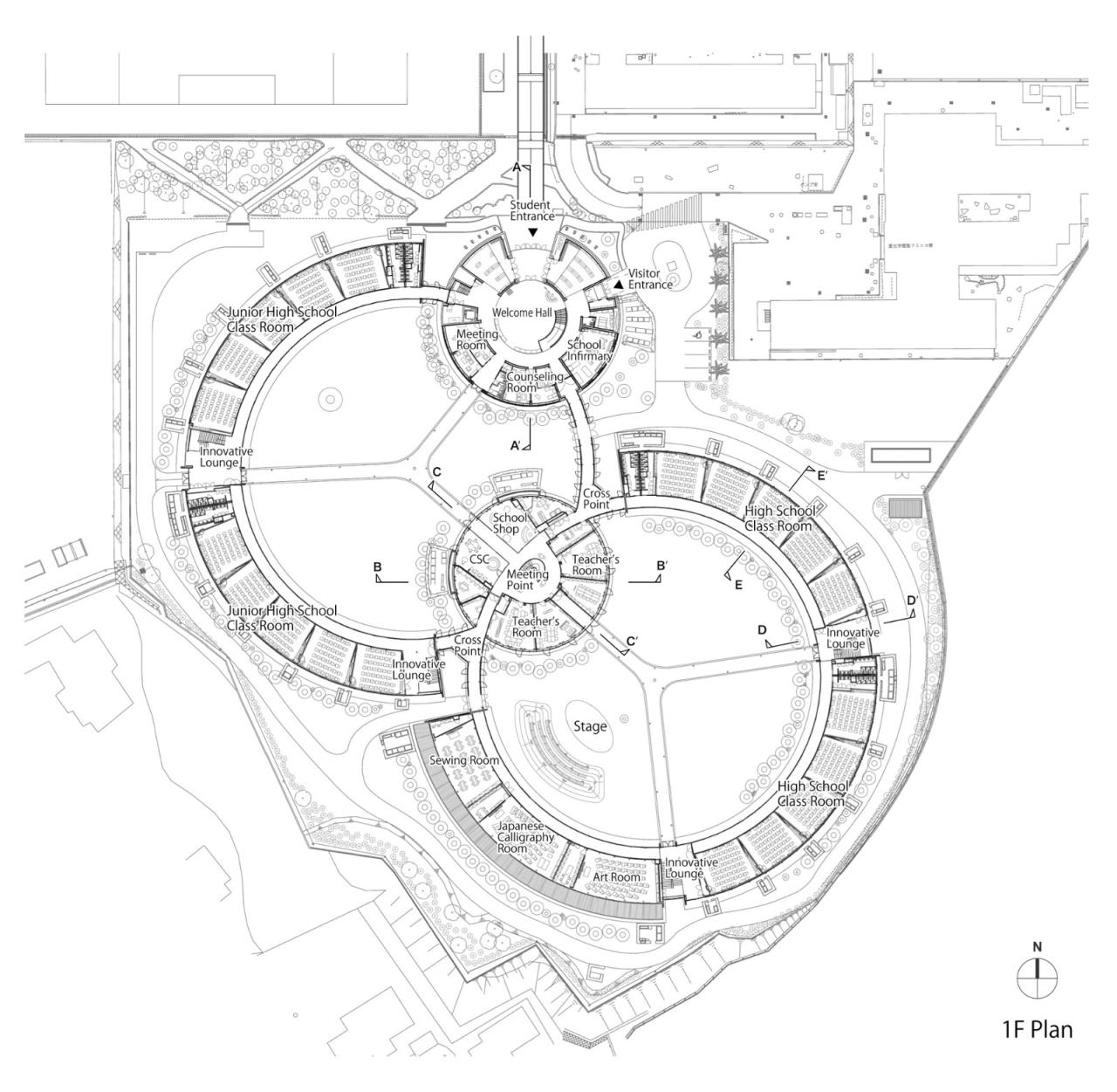 BIM建筑|爱光学园 / 大成建设