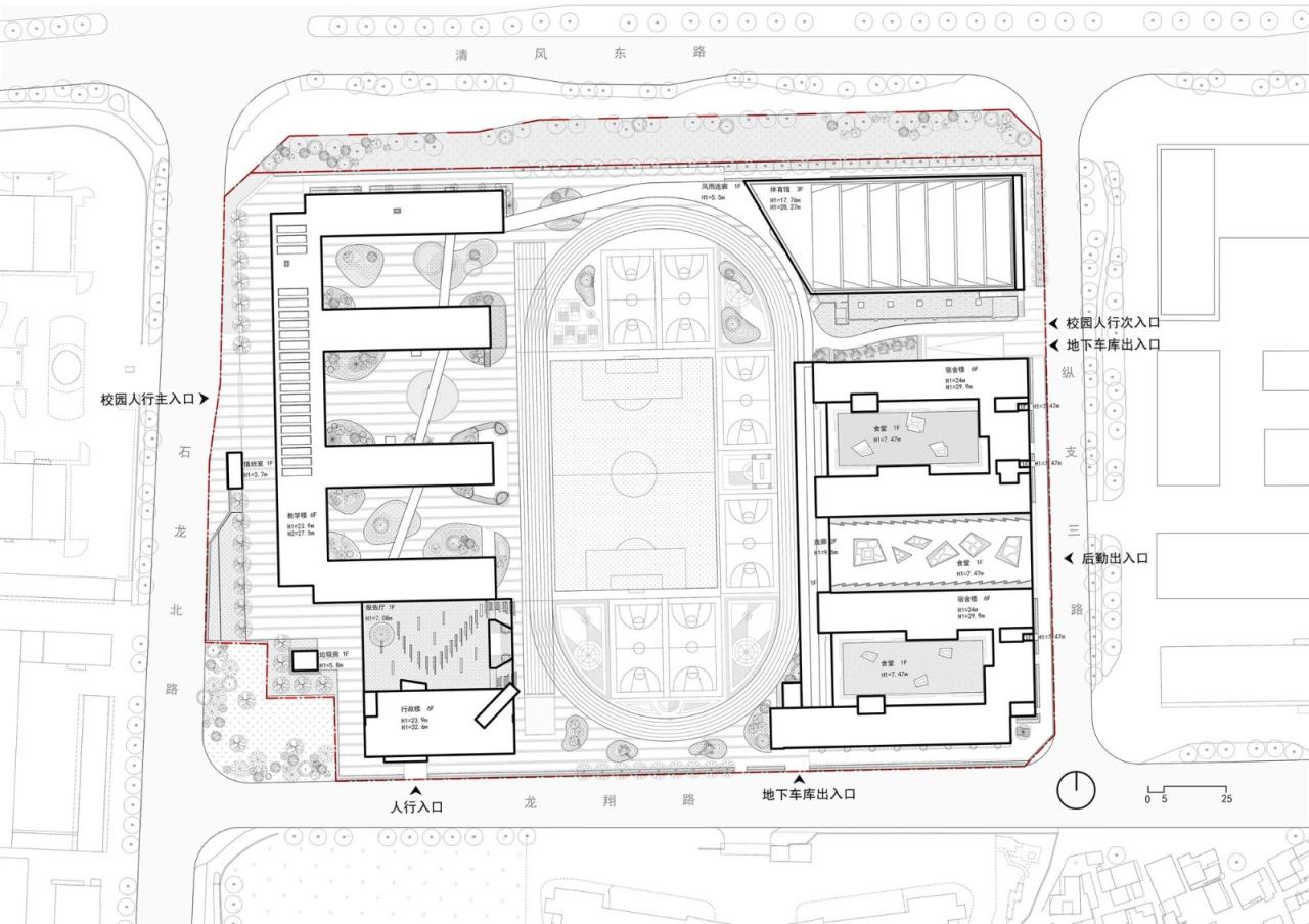 BIM建筑|南海桂城金桂高中 / 竖梁社