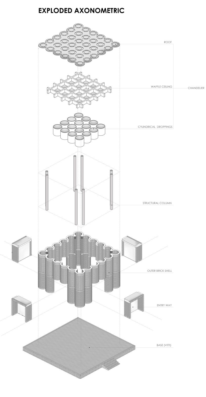 BIM建筑| 陵墓纪念堂，混凝土圆柱‘滴落’ / Sthapotik