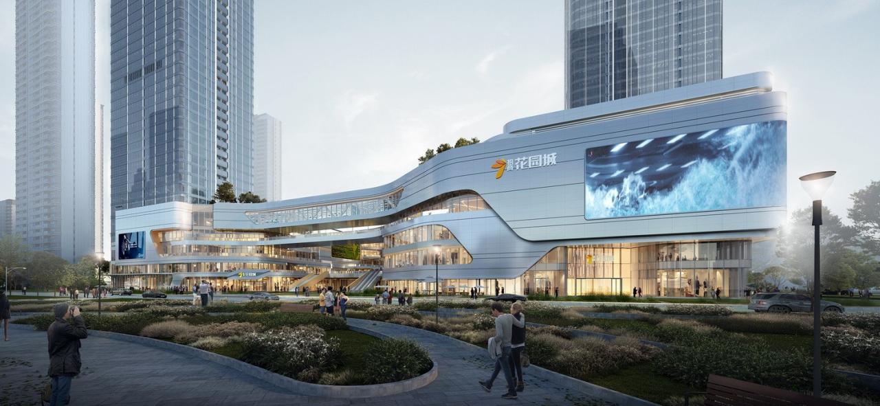 BIM建筑|长沙招商梅溪湖花园城方案首发：【二十四时·森活童行】科技生态有氧MALL / 三益中国