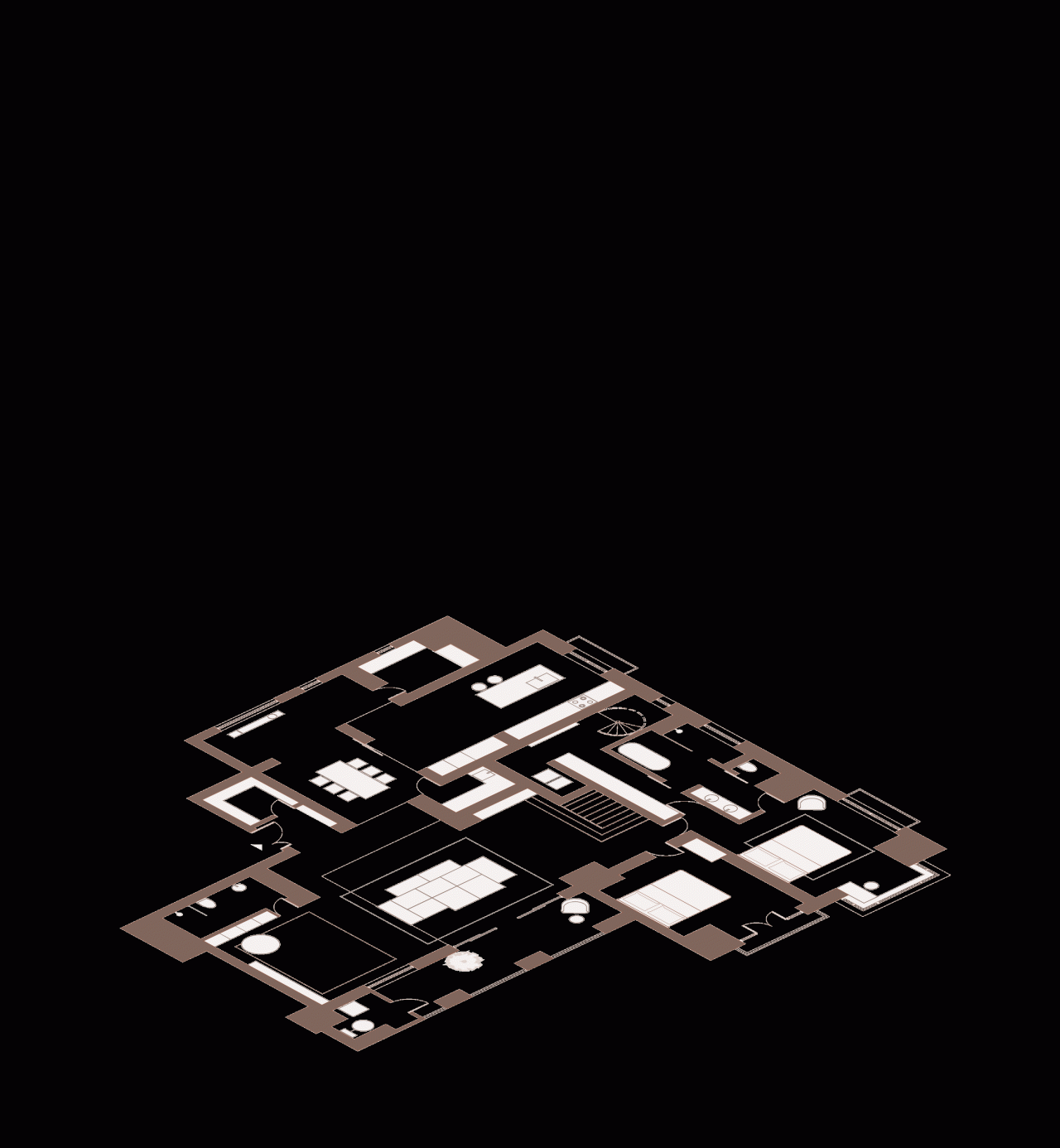 BIM建筑|梧桐树下的420平米复式公寓 :为年轻家庭巧妙创建”视线连通”挑高空间 / 八荒设计