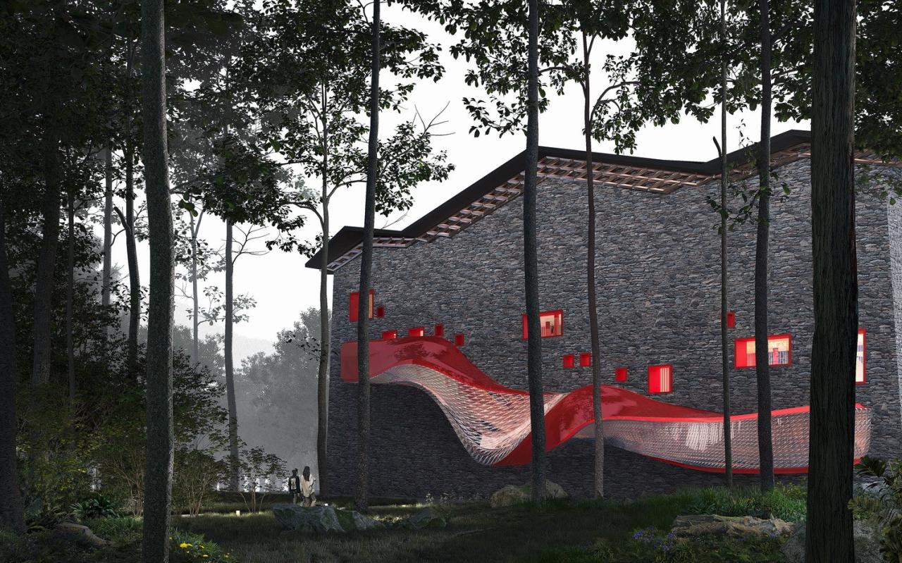 BIM建筑|西索石寨——马尔康市西索村文化综合体建筑设计 / 外行建筑