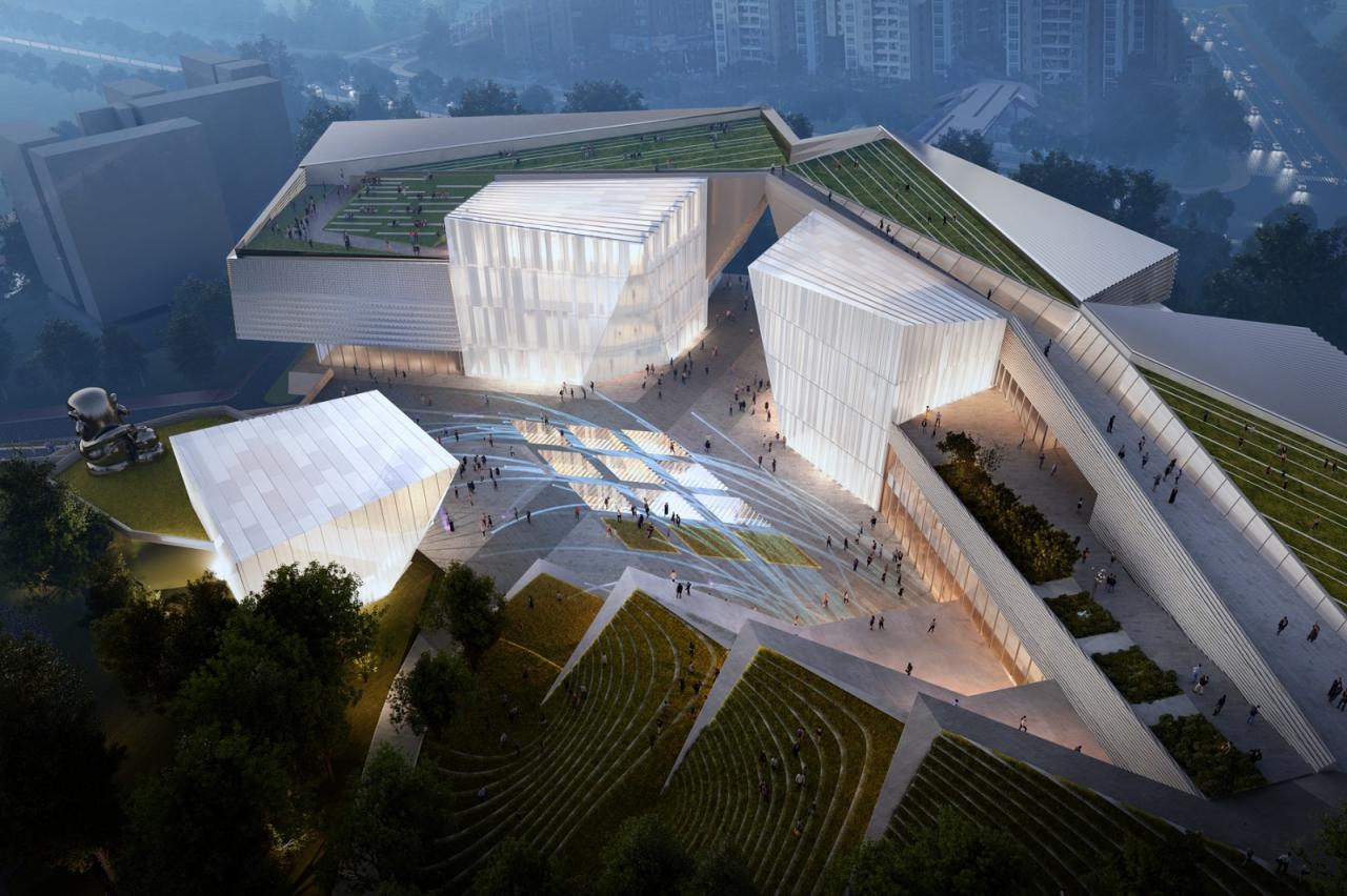 BIM建筑|深圳重点城市文化空间：龙华两心一馆 / AG汇创