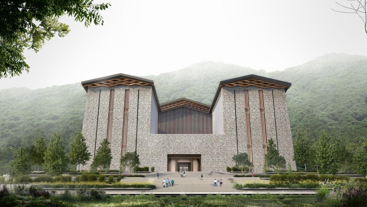 BIM建筑|西索石寨——马尔康市西索村文化综合体建筑设计 / 外行建筑