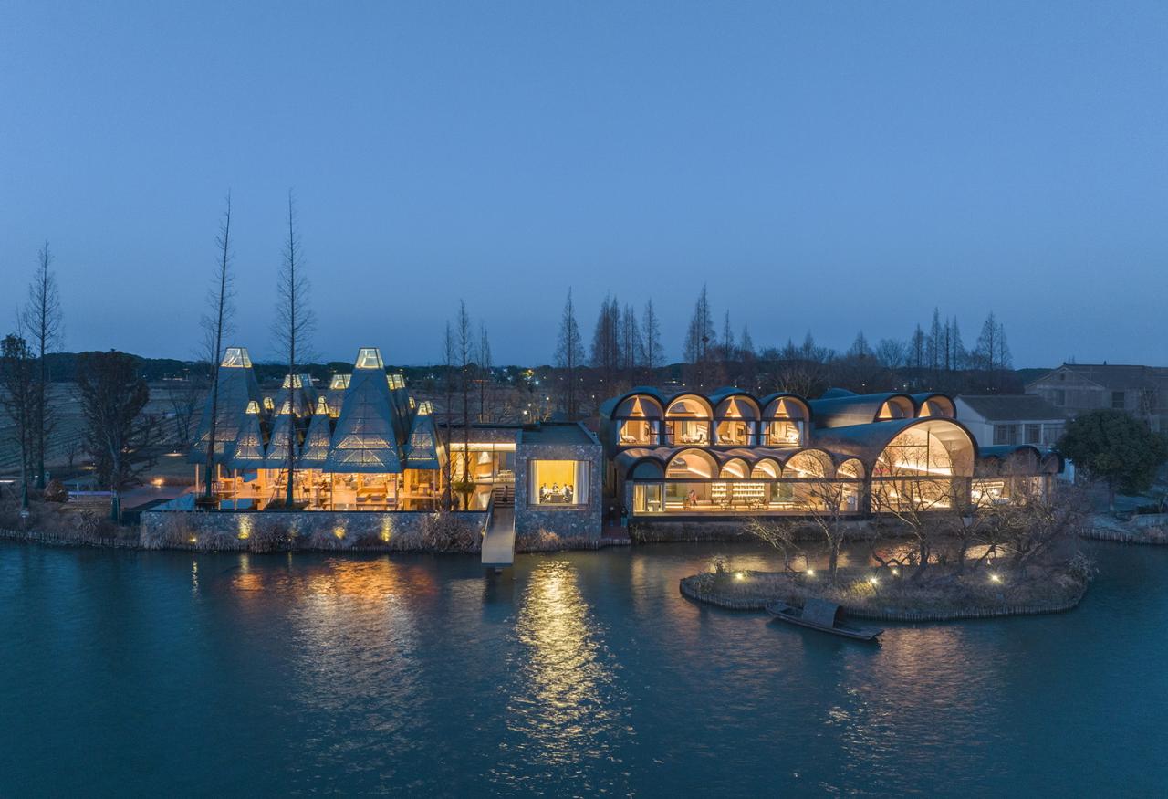 BIM建筑|泊船与人烟，曲水善湾船坞民宿 / goa大象设计