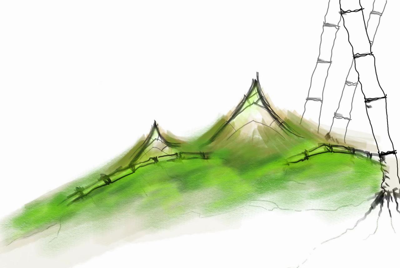 BIM建筑|竹文化的意象解读：崇州·竹艺村游客中心 / 小隐建筑