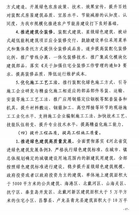 装配式政策|50%以上装配式│ 关于印发《秦皇岛市新型建筑工业化“十四五”规划》的通知