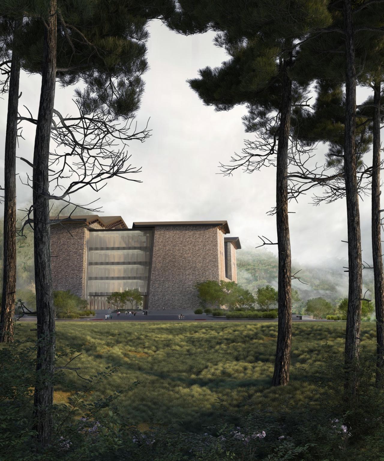 BIM建筑|西索石寨——马尔康市西索村文化综合体建筑设计 / 外行建筑