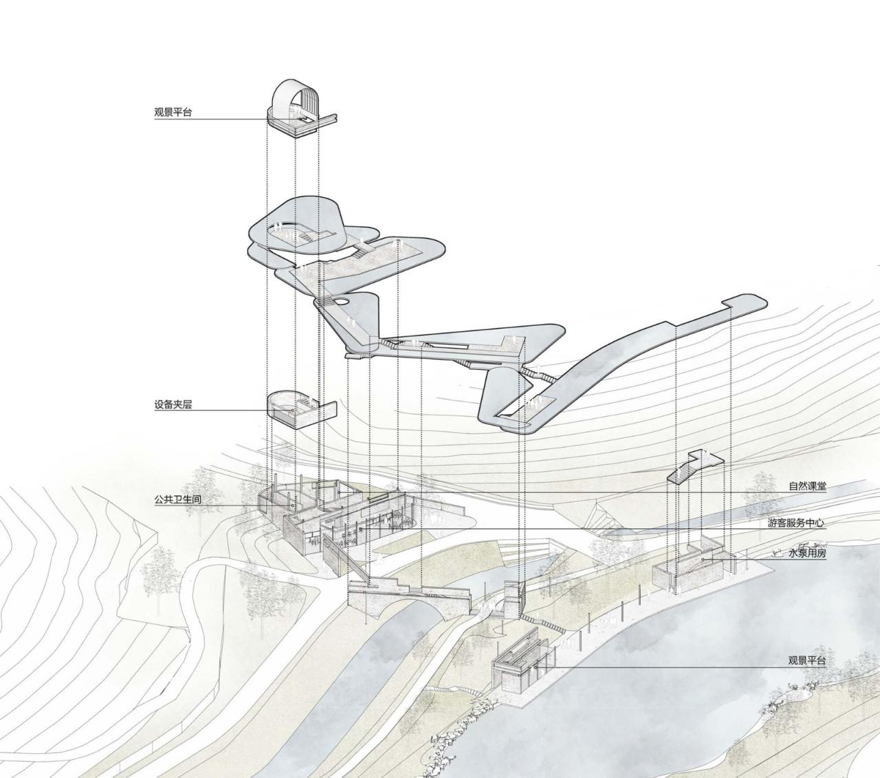 BIM建筑|深圳市南山区环西丽湖绿道（一期）二级驿站及周边景观设计 / 原作设计工作室