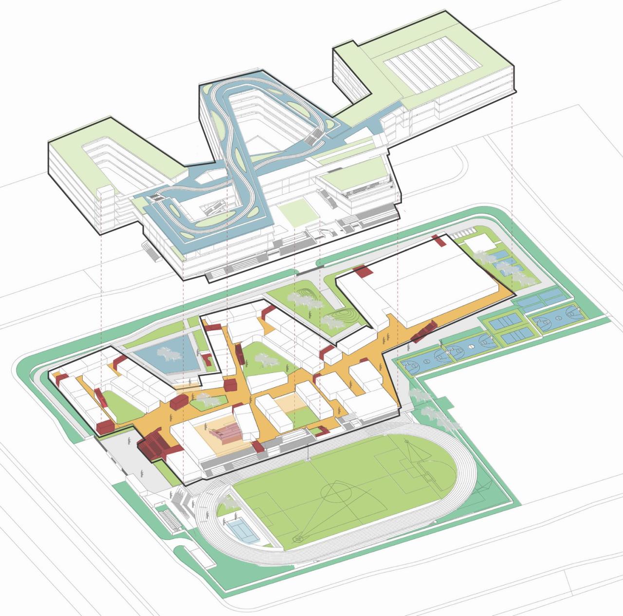BIM建筑|折叠校园·苏州金堰路高中 / 简和建筑
