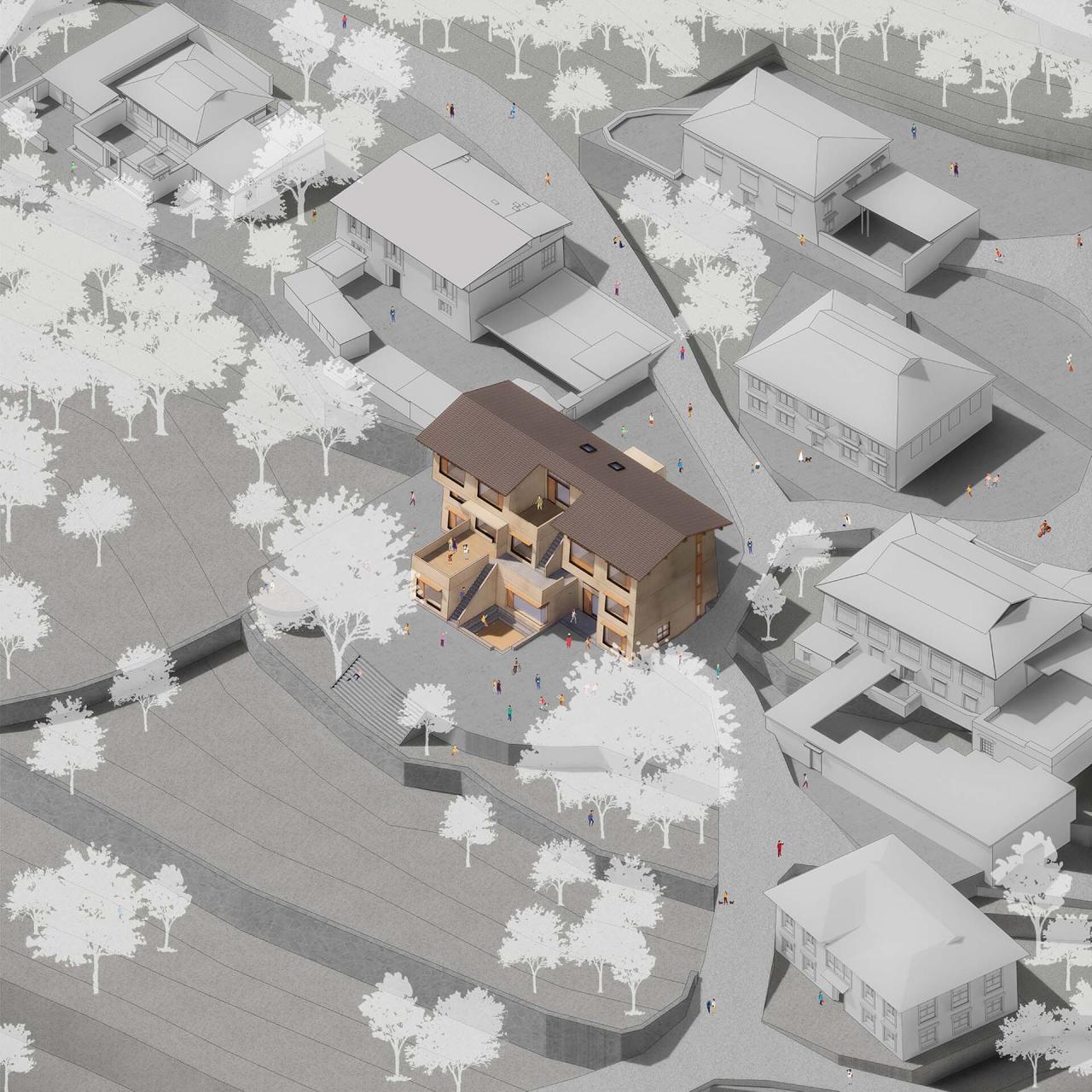 BIM建筑|雪山下的碉房-西藏嘎玛溪卡民宿 / hyperSity Architects