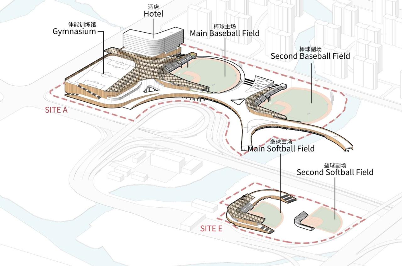 BIM建筑|杭州亚运会棒垒球体育文化中心 / 浙大院-建筑四院