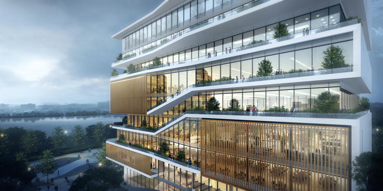 BIM建筑|立于水乡新区的精神堡垒：东莞水乡科创二期 / 森磊国际