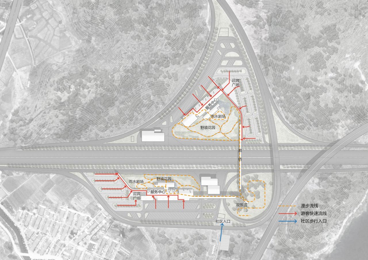 BIM建筑|瞬间公园 INSTANT PARK：甬台温高速公路改扩建工程院桥服务区设计方案 / 也似建筑