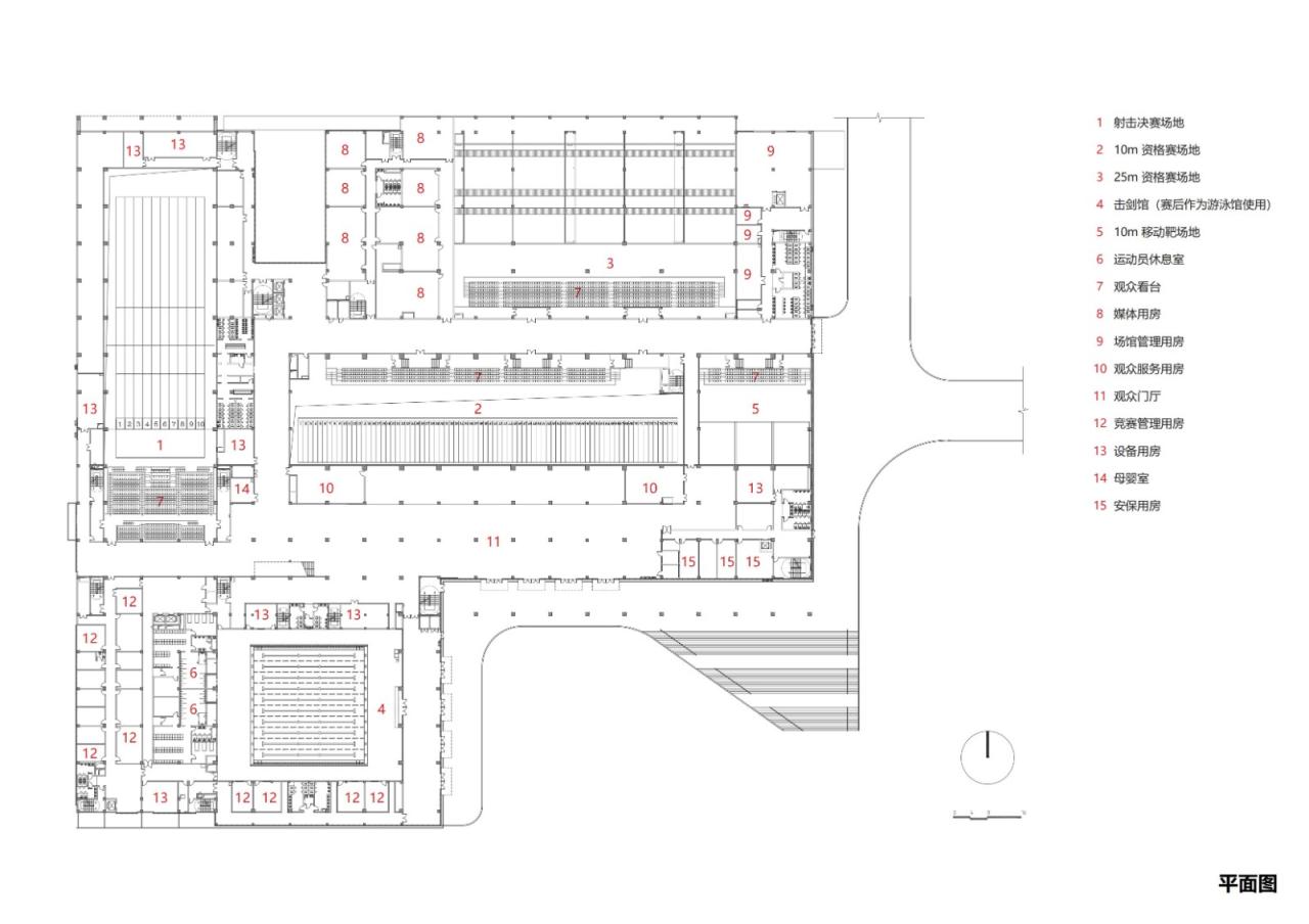 BIM建筑|富阳银湖体育中心:亚运射击射箭现代五项馆 / 浙江大学建筑设计研究院