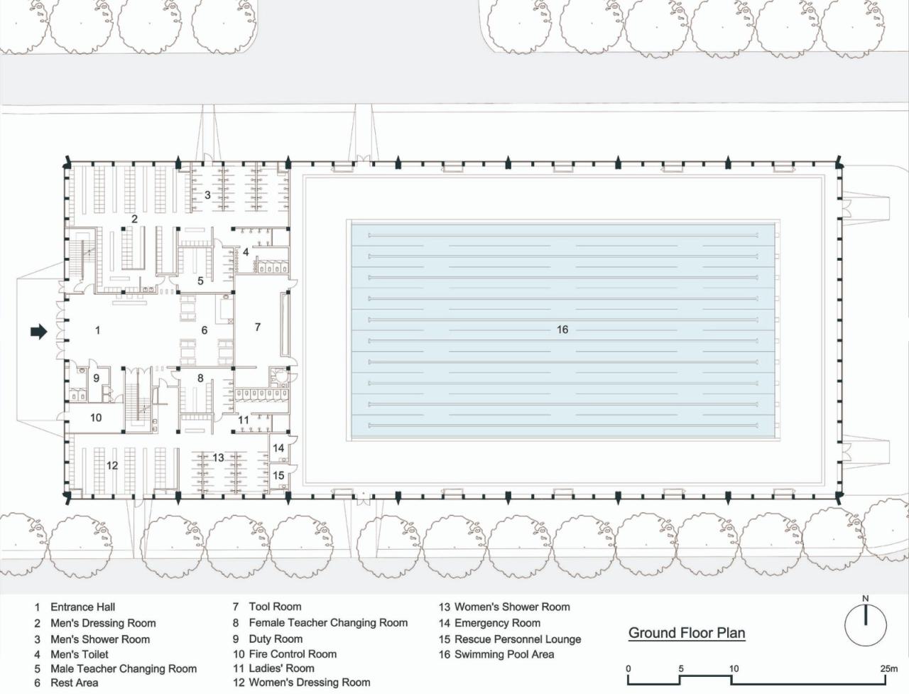 BIM建筑|东南大学游泳馆 / 周琦工作室