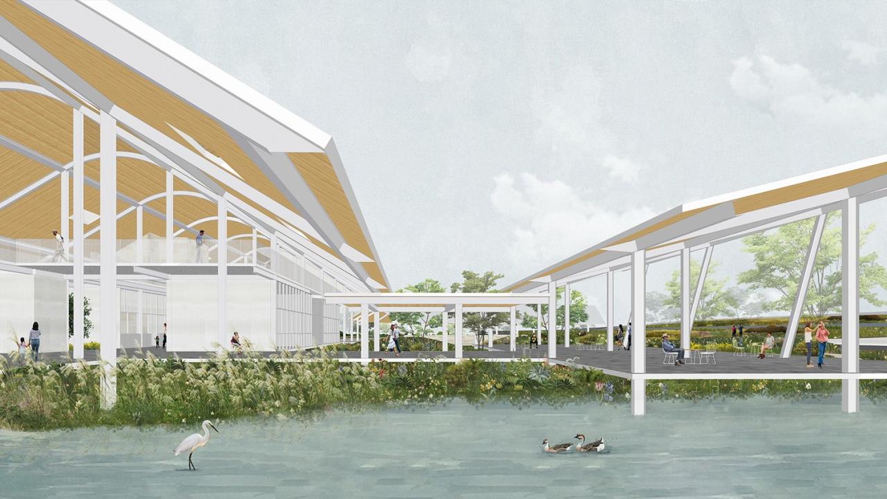 BIM建筑|瞬间公园 INSTANT PARK：甬台温高速公路改扩建工程院桥服务区设计方案 / 也似建筑