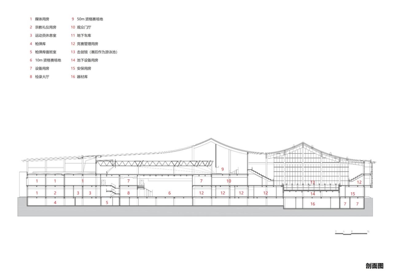 BIM建筑|富阳银湖体育中心:亚运射击射箭现代五项馆 / 浙江大学建筑设计研究院