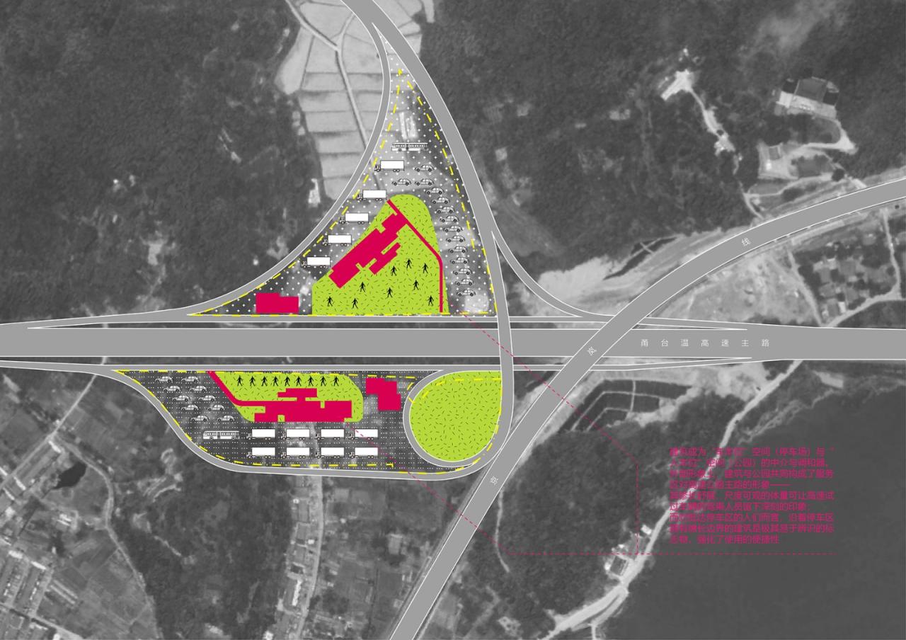 BIM建筑|瞬间公园 INSTANT PARK：甬台温高速公路改扩建工程院桥服务区设计方案 / 也似建筑