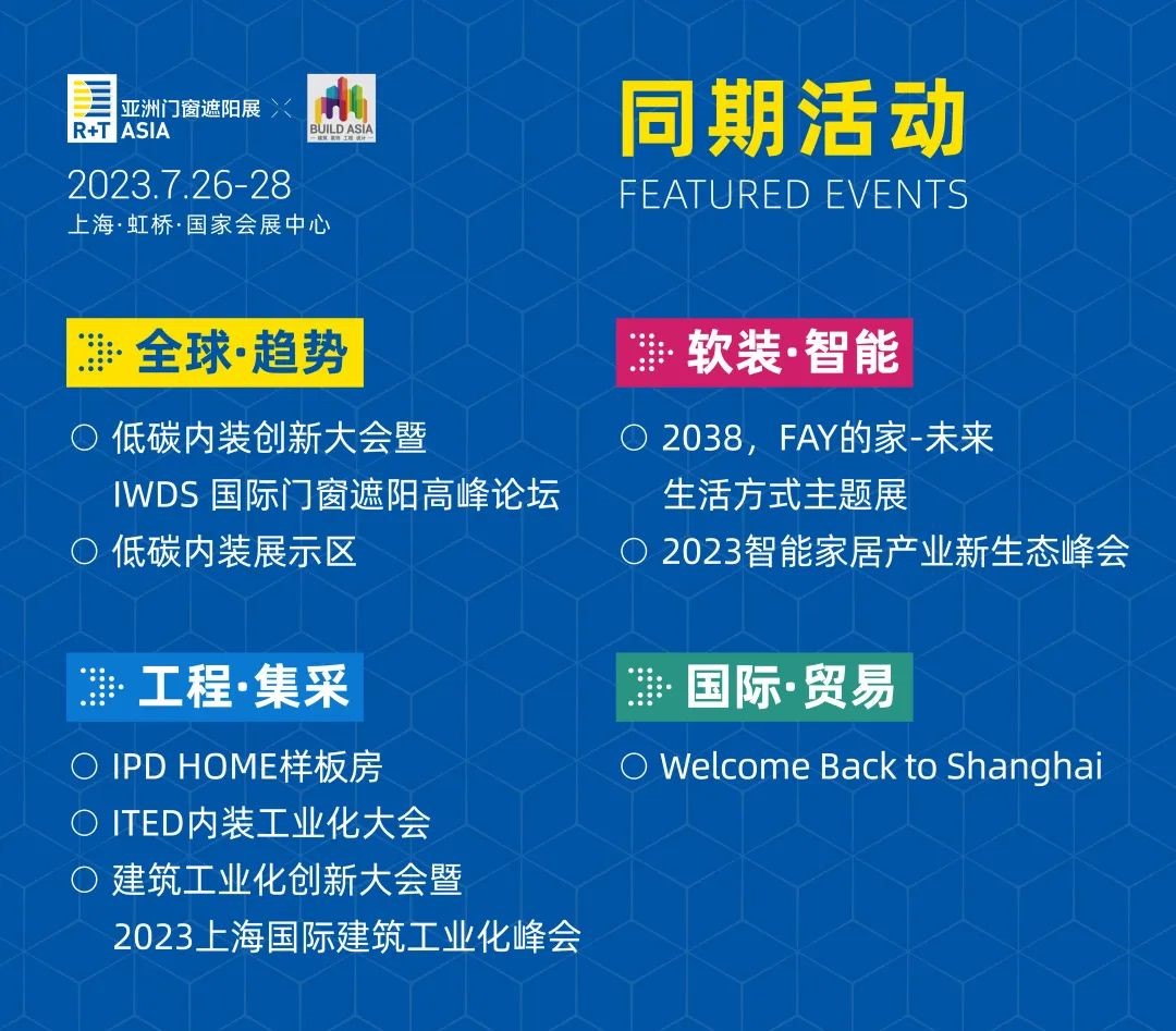 R+T Asia升级四大主题同期活动，近700全球品牌邀您共赴7月虹桥盛会！