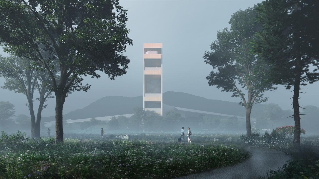 BIM建筑|瞬间公园 INSTANT PARK：甬台温高速公路改扩建工程院桥服务区设计方案 / 也似建筑