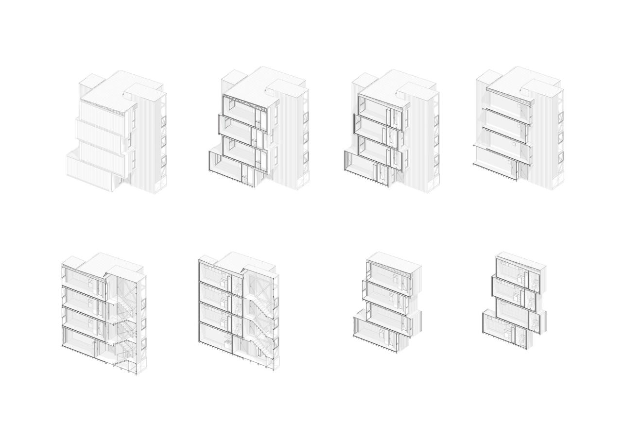 BIM建筑|集装箱宿舍 / Ian Hsü + Gabriel Rudolphy