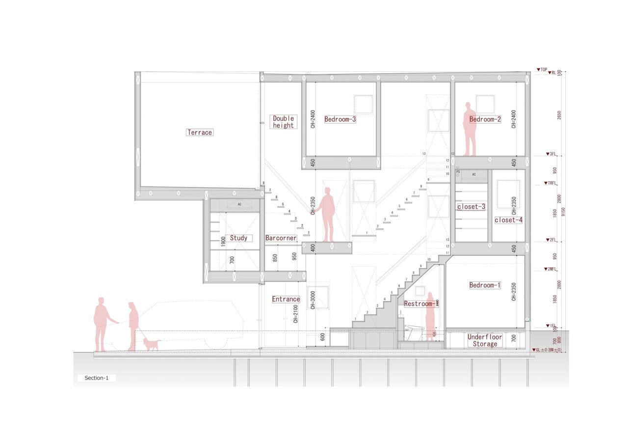 BIM建筑|错层悬挑结构，Shimouma住宅 / I.R.A.