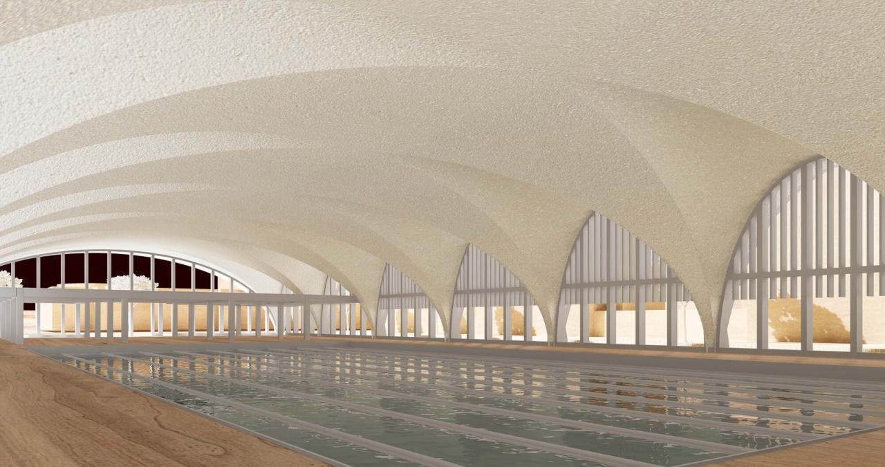 BIM建筑|东南大学游泳馆 / 周琦工作室