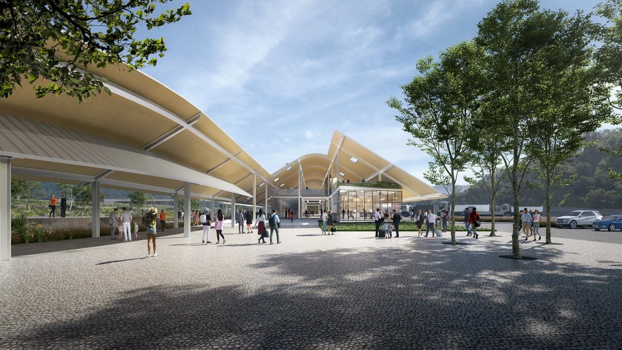 BIM建筑|瞬间公园 INSTANT PARK：甬台温高速公路改扩建工程院桥服务区设计方案 / 也似建筑