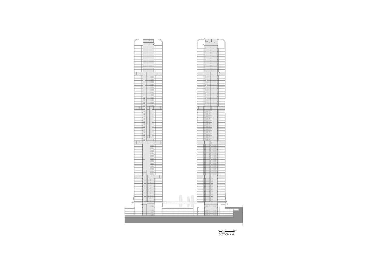BIM建筑|钱江潮涌：杭州世茂智慧之门超高层城市综合体 / 姜平工作室