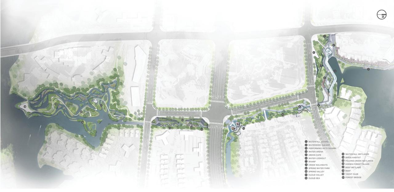 BIM建筑|景观设计：麓湖水线公园 / Lab D+H