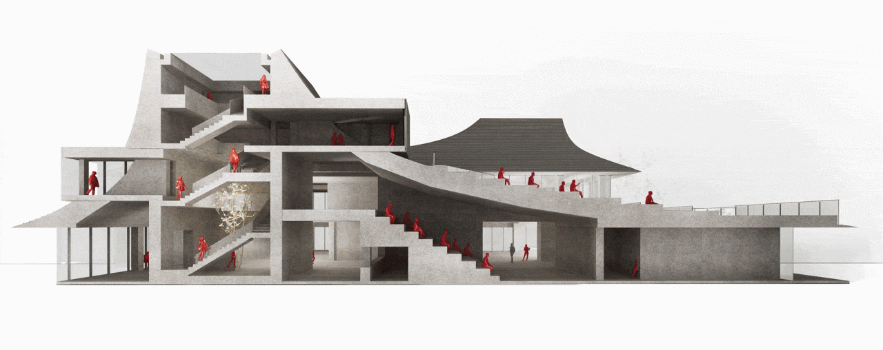 BIM建筑|光的中庭：泊心域社区邻里中心 / 孟凡浩-line+建筑事务所