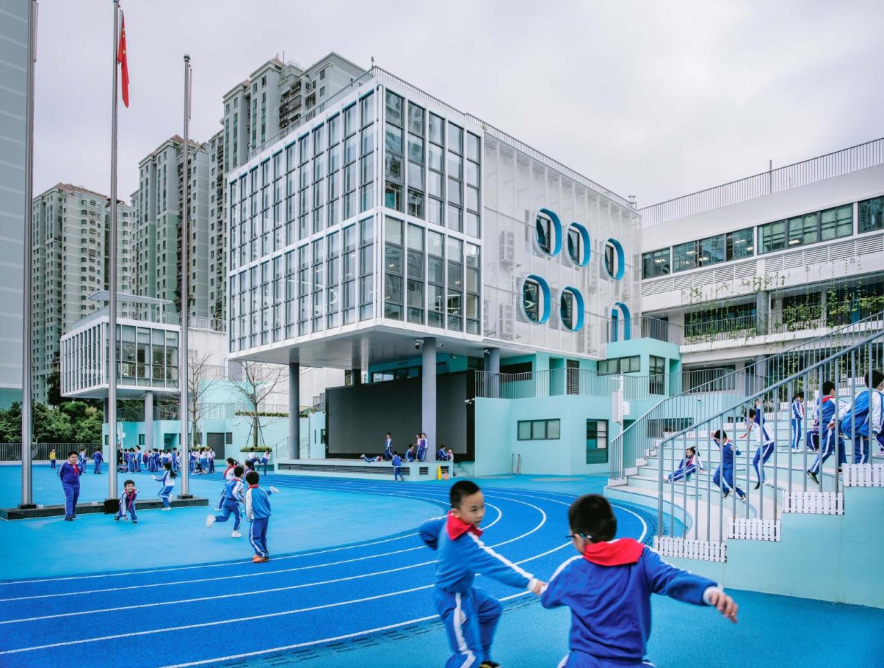 BIM建筑|学习层台—深圳福强小学 / 众建筑