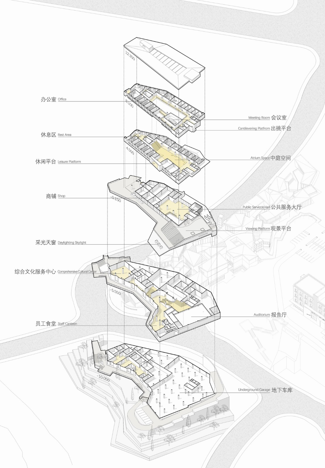 BIM建筑|磁器口服务中心 / 重庆悦集建筑设计