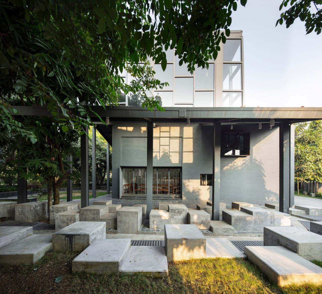 BIM建筑|Arthshila文化中心 – 文化适应及再利用私人基础设施 / Abin Design Studio