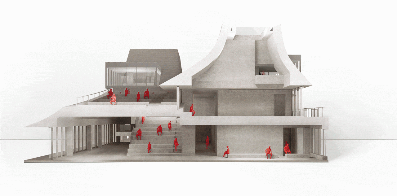 BIM建筑|光的中庭：泊心域社区邻里中心 / 孟凡浩-line+建筑事务所