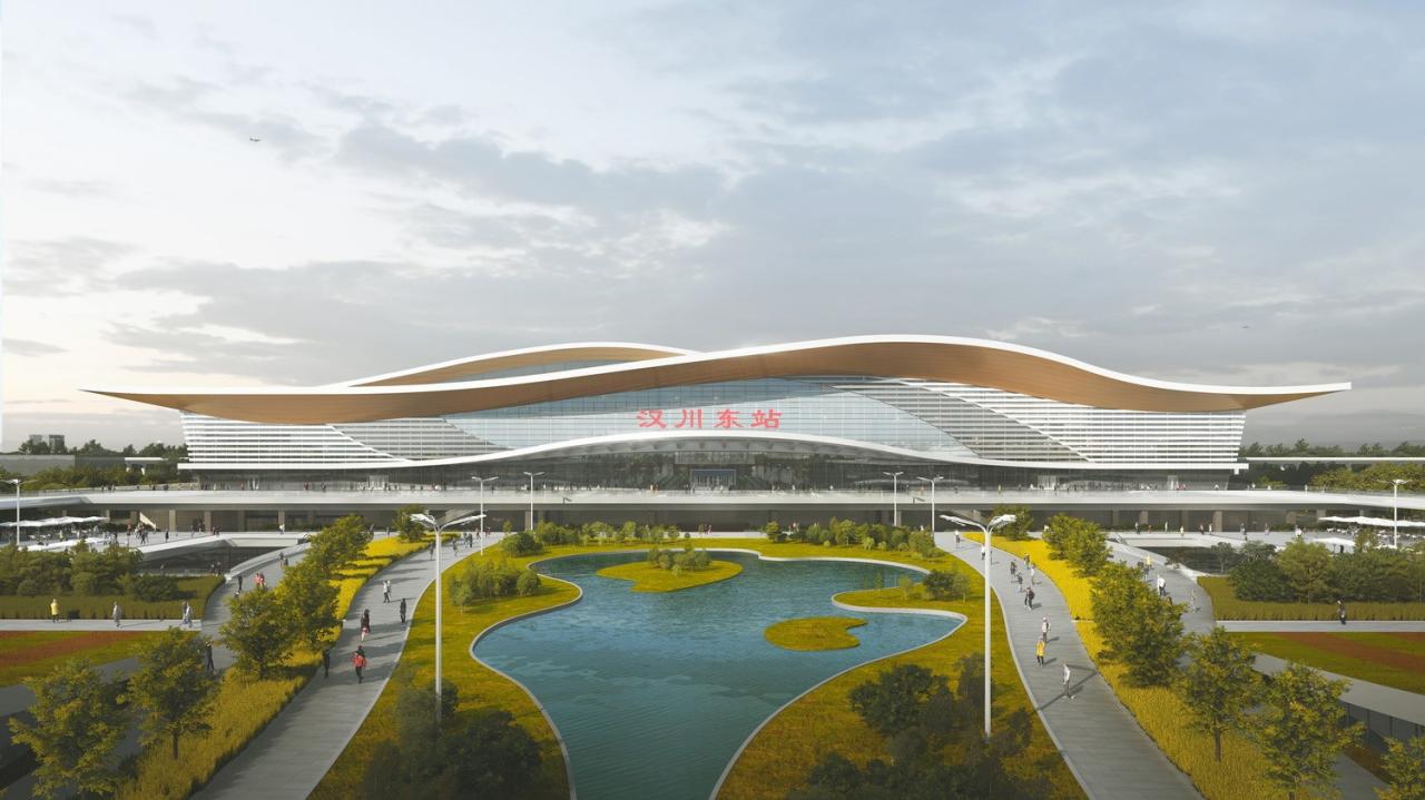 BIM建筑|新建沪渝蓉高铁武宜段——汉川东站 / 中南建筑设计院股份有限公司
