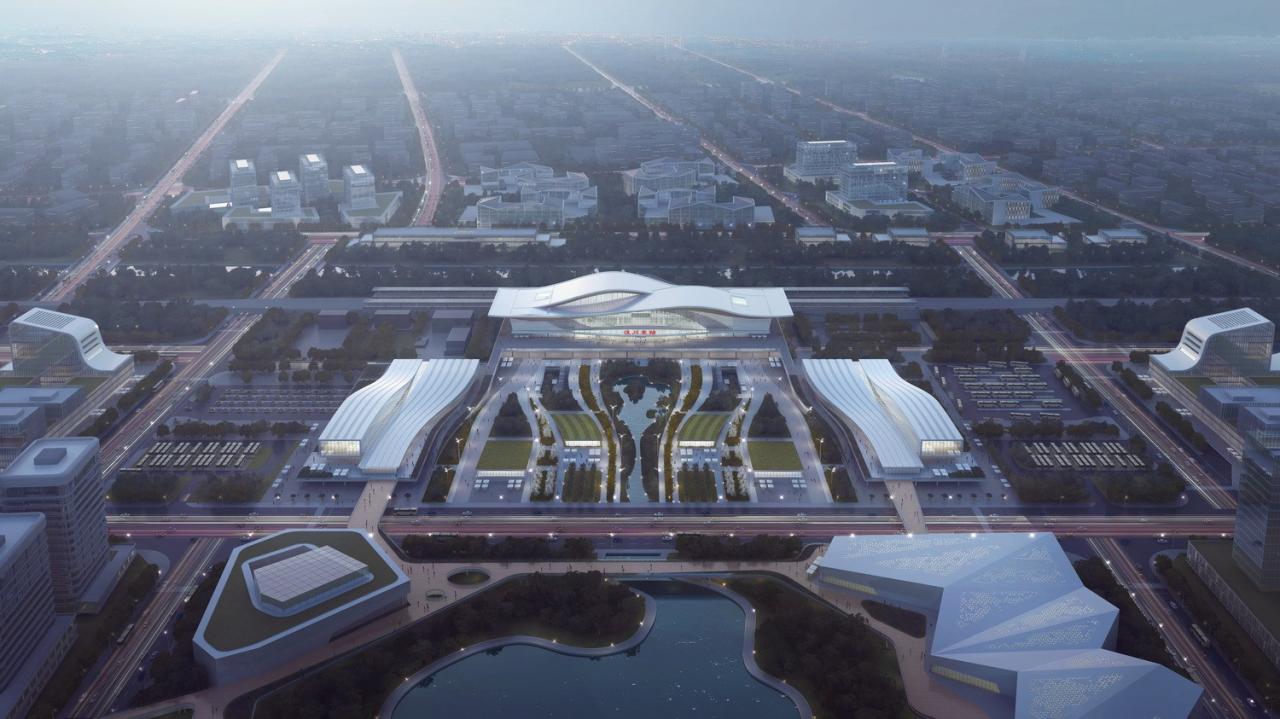 BIM建筑|新建沪渝蓉高铁武宜段——汉川东站 / 中南建筑设计院股份有限公司