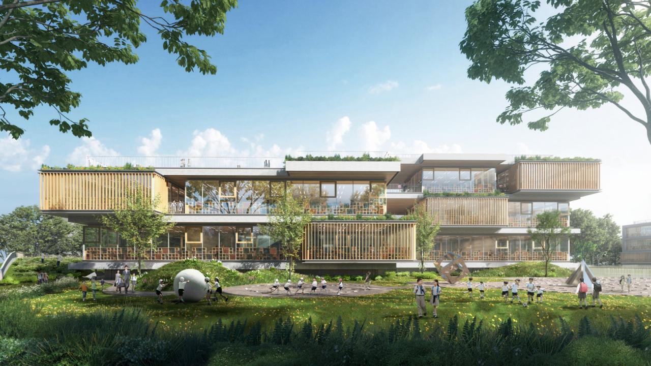 BIM建筑|拥抱童真的“绿野小镇” 原创 ：杭州钱江新城的未来校园 / 10 Design