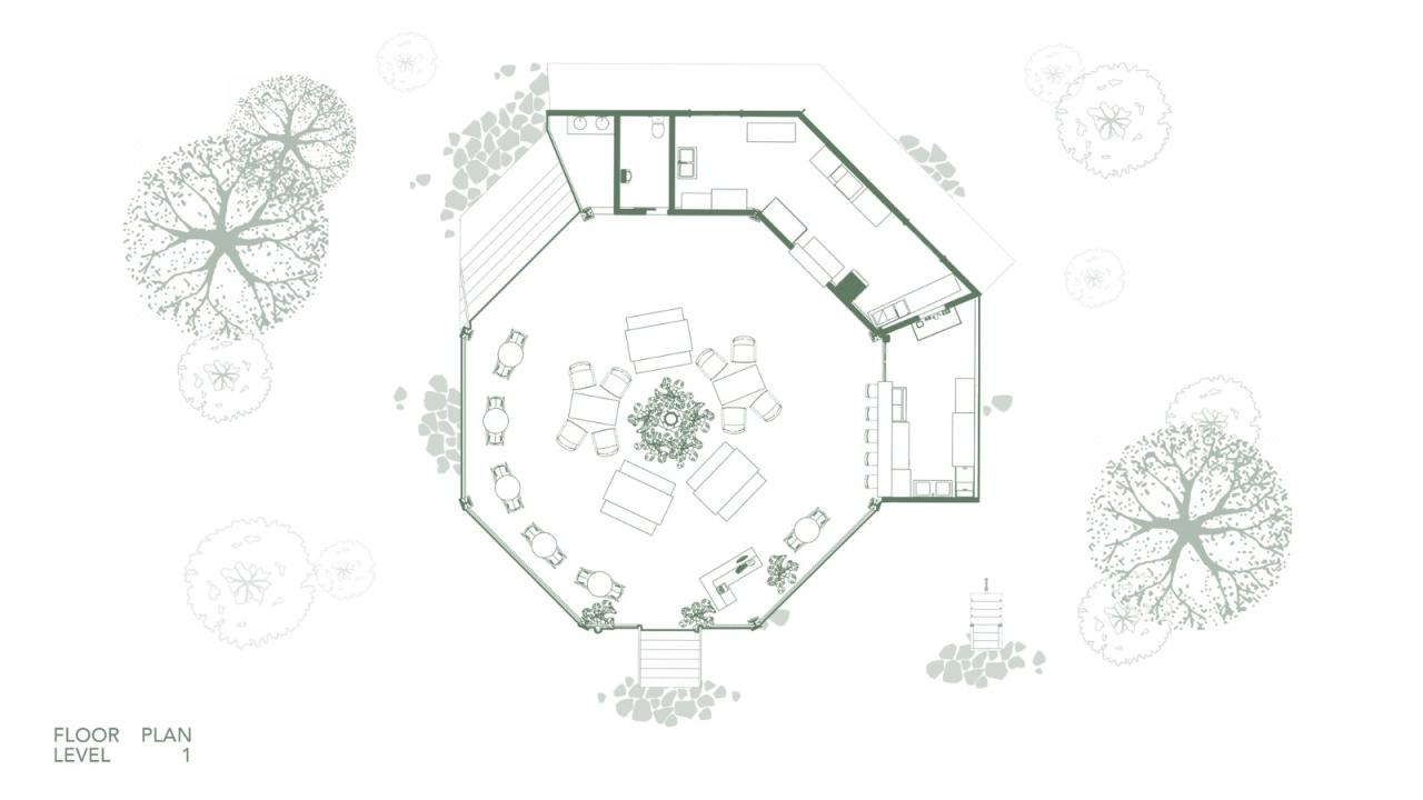 BIM建筑|八角餐厅和工作区 / Stilt Studios