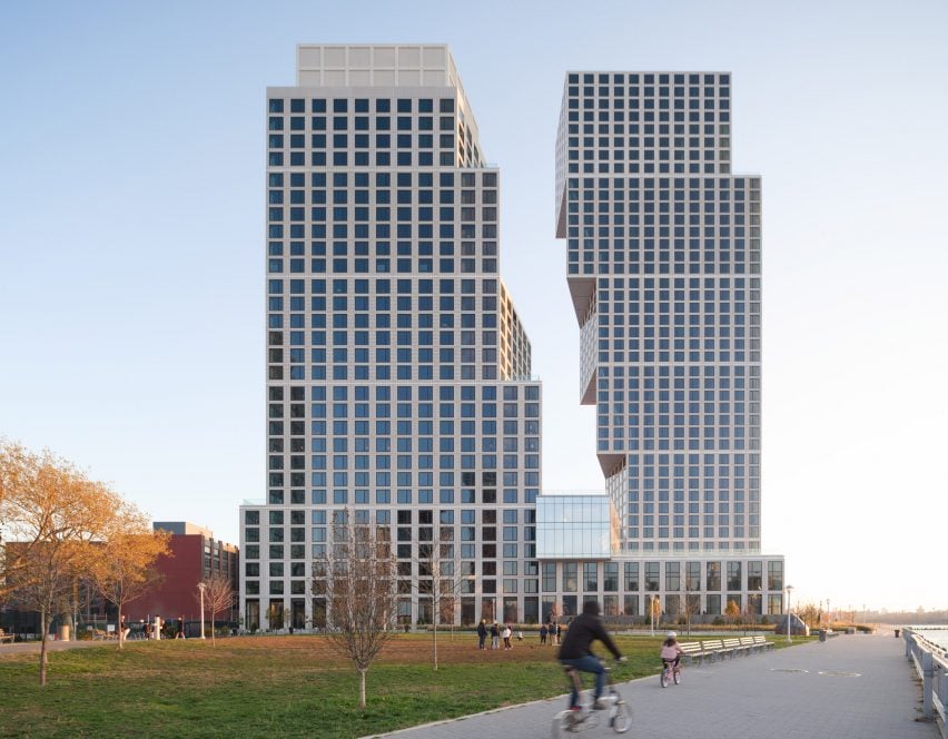 BIM建筑|OMA在布鲁克林设计一对堆叠的超高层