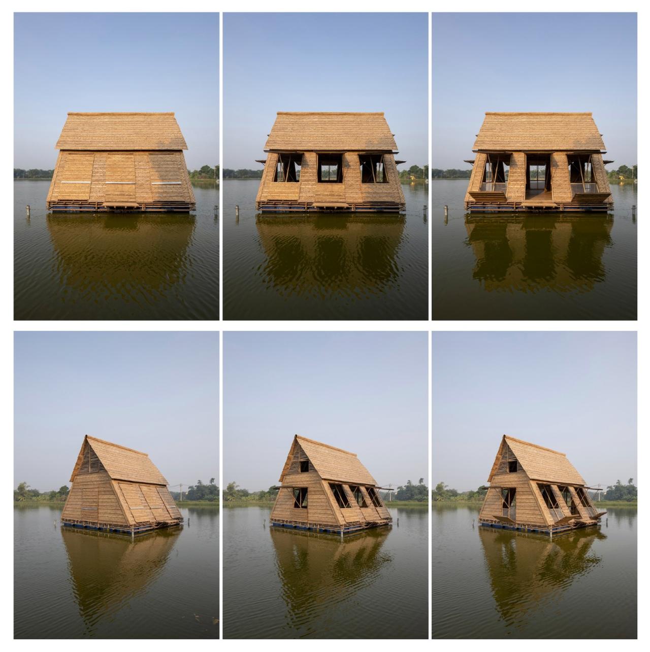 BIM建筑|适应气候变化，漂浮竹屋 / H&P Architects