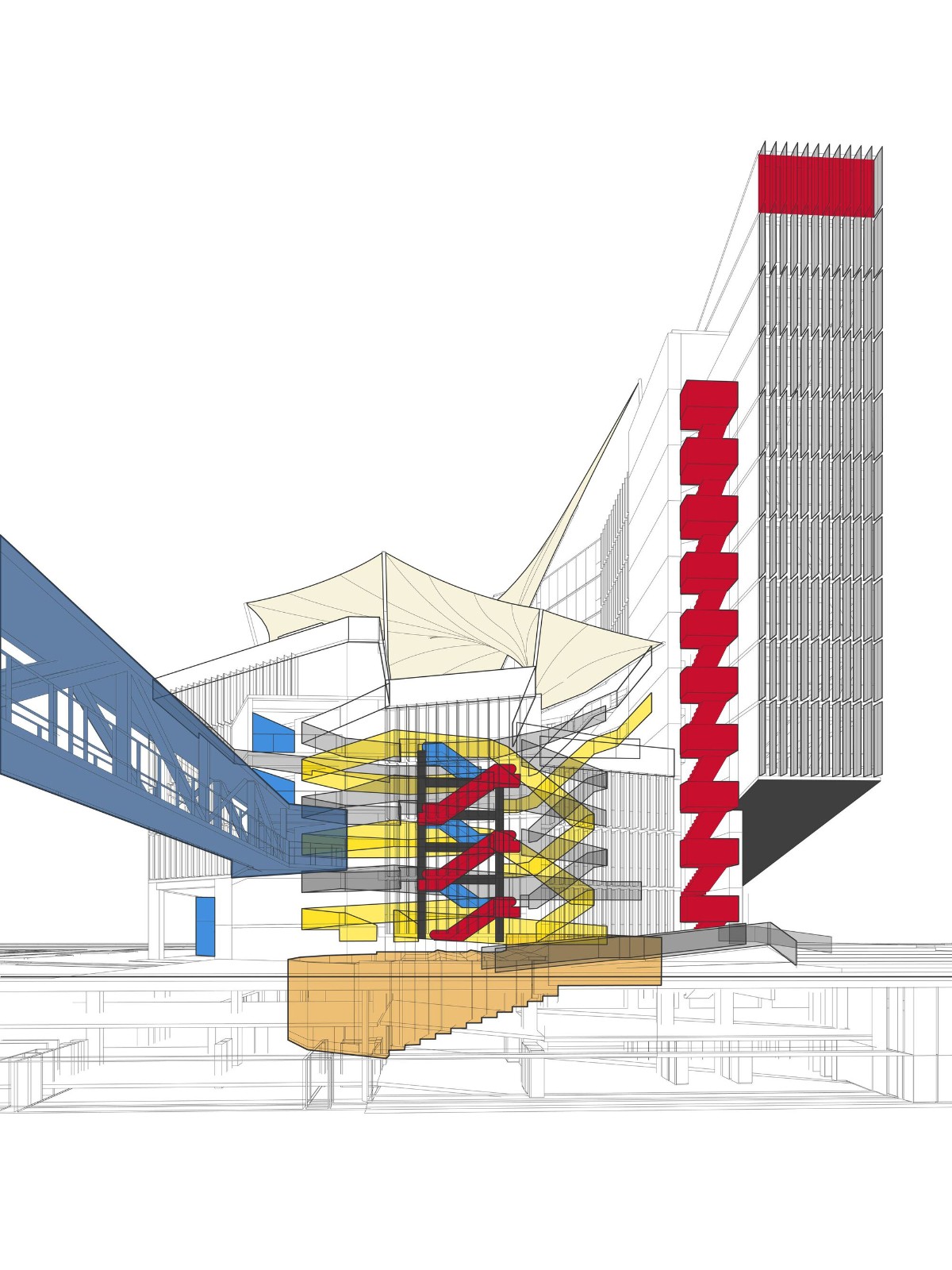 BIM建筑|楼梯漫步，圣地亚哥大学商业与经济学院 FAE / Marsino Arquitectura
