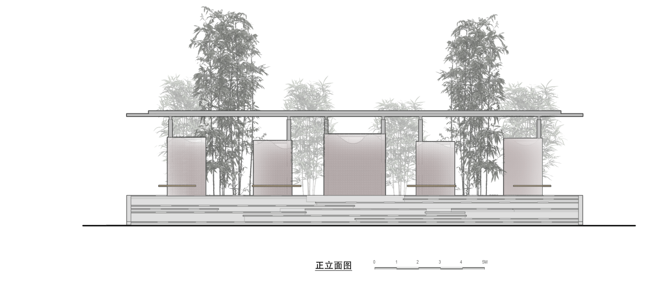 BIM建筑|竹影摇曳的无性别公共卫生间：安石卷厕 / 在行建筑