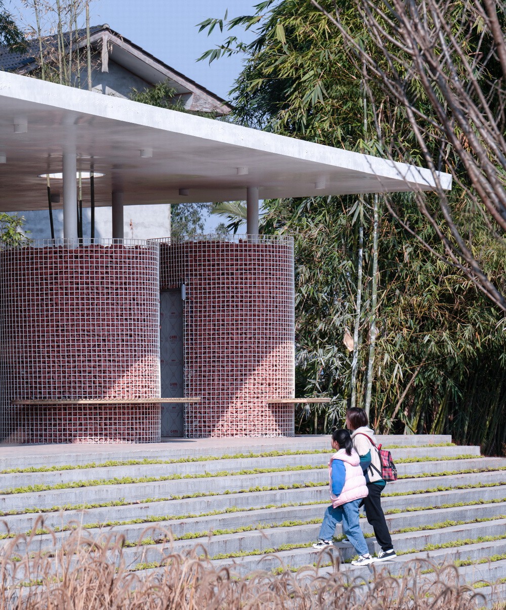 BIM建筑|竹影摇曳的无性别公共卫生间：安石卷厕 / 在行建筑
