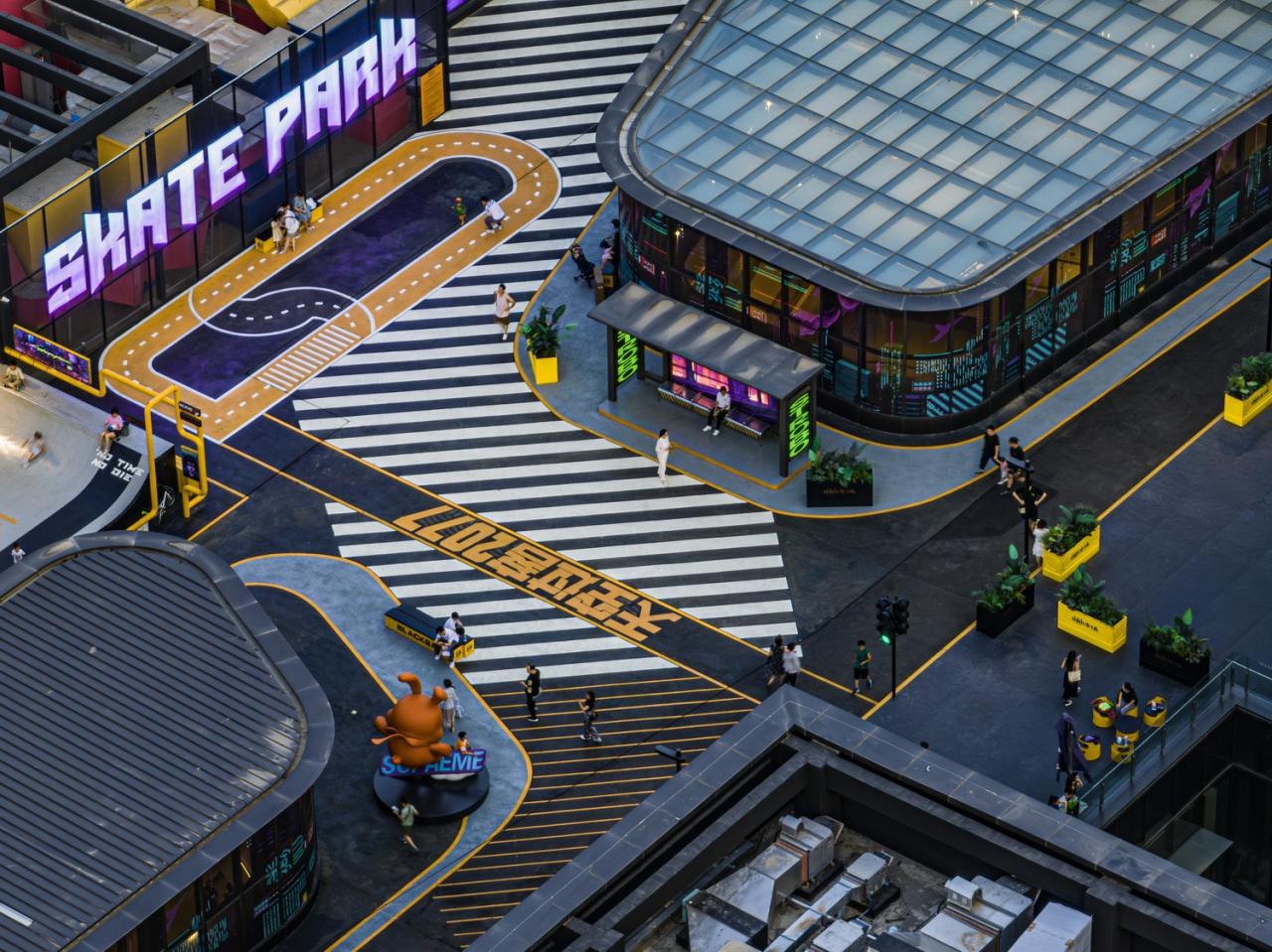 BIM建筑|天空过客——天津中海环宇城天台滑板公园 / DAGA大观建筑