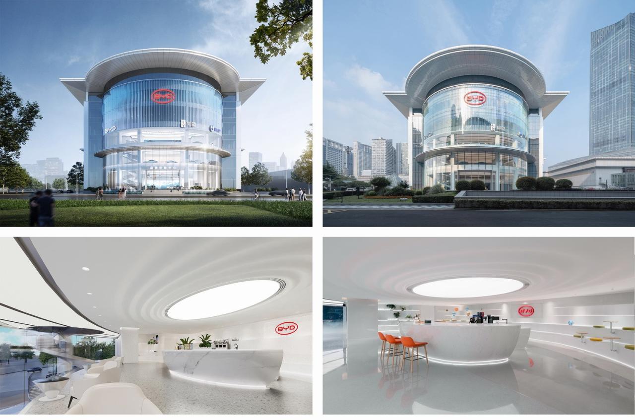 BIM建筑|启迪未来 江城地标：武汉比亚迪品牌体验中心 / 成执设计