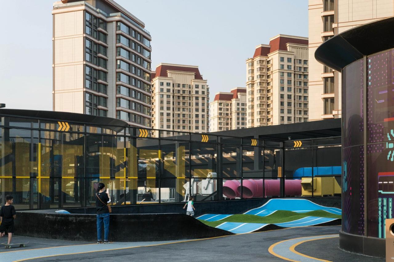 BIM建筑|天空过客——天津中海环宇城天台滑板公园 / DAGA大观建筑