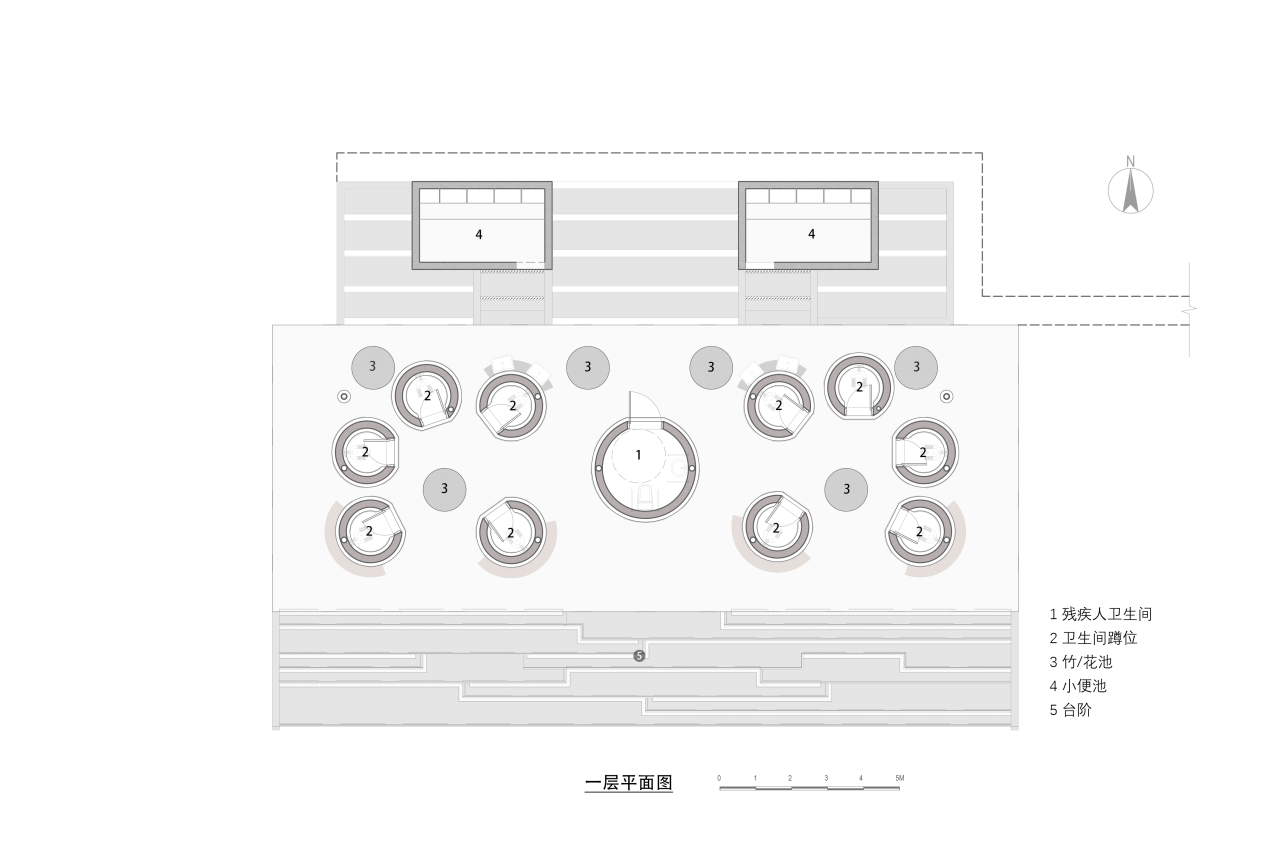 BIM建筑|竹影摇曳的无性别公共卫生间：安石卷厕 / 在行建筑